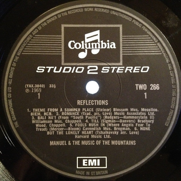 Manuel And The Music Of The Mountains* : Reflections (LP, Album, b/w)