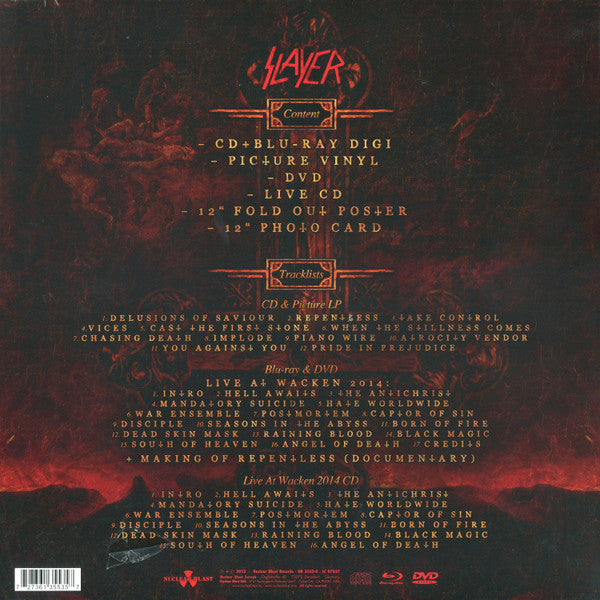 Slayer : Repentless (Box, Ltd + CD, Album + Blu-ray + Ltd, Dig + LP, Al)