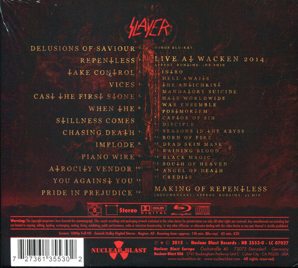 Slayer : Repentless (Box, Ltd + CD, Album + Blu-ray + Ltd, Dig + LP, Al)