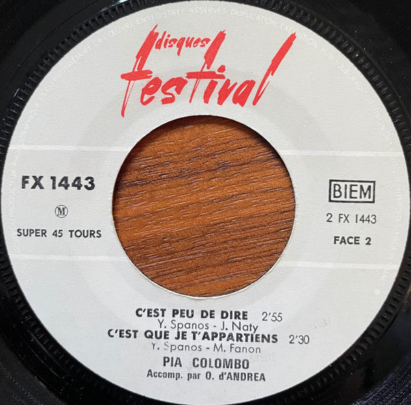 Pia Colombo : Un Soir De Mai (7", EP)