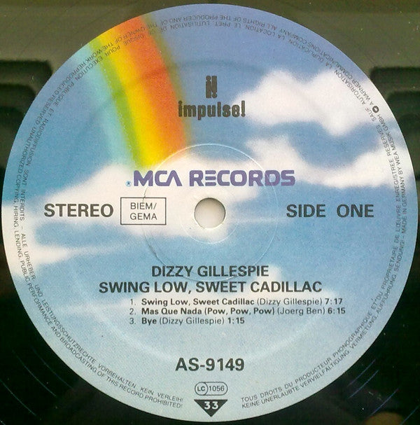 Dizzy Gillespie : Swing Low, Sweet Cadillac (LP, Album, RE)