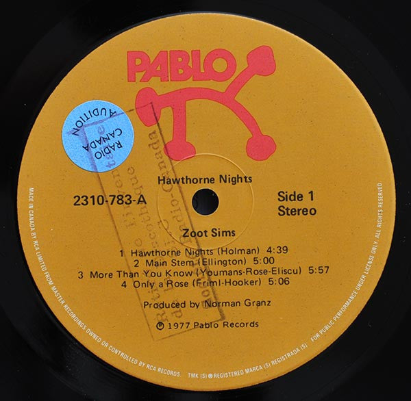 Zoot Sims : Hawthorne Nights (LP, Album)