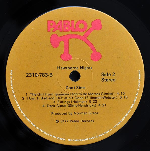 Zoot Sims : Hawthorne Nights (LP, Album)