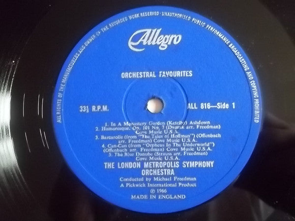 The London Metropolis Symphony Orchestra Conducted By Michael Freedman : Orchestral Favourites (LP)