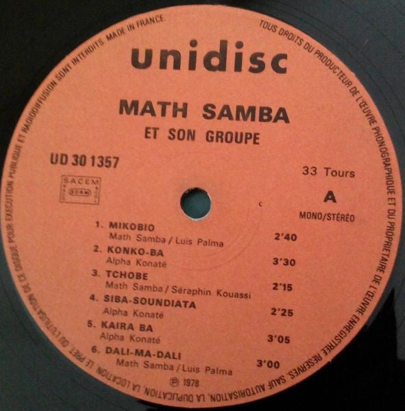 Math Samba : Afrique D' Aujourd Hui (LP, Album)