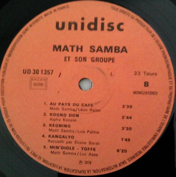 Math Samba : Afrique D' Aujourd Hui (LP, Album)