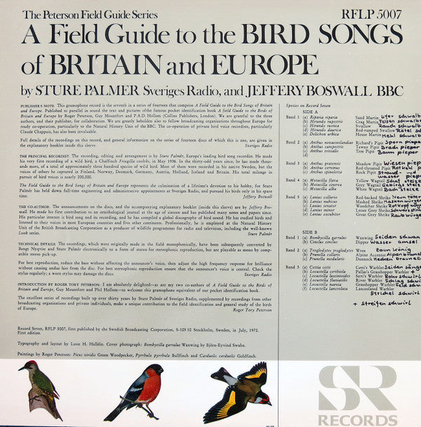 No Artist : The Peterson Field Guide To The Bird Songs Of Britain And Europe: Record 7 (LP)