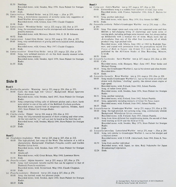 No Artist : The Peterson Field Guide To The Bird Songs Of Britain And Europe: Record 7 (LP)