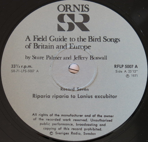 No Artist : The Peterson Field Guide To The Bird Songs Of Britain And Europe: Record 7 (LP)