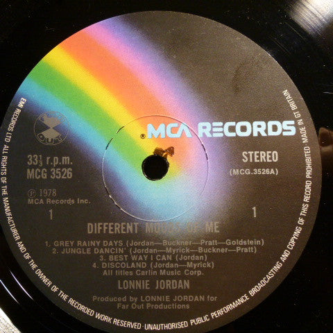 Lonnie Jordan : Different Moods Of Me (LP, Album, Gat)