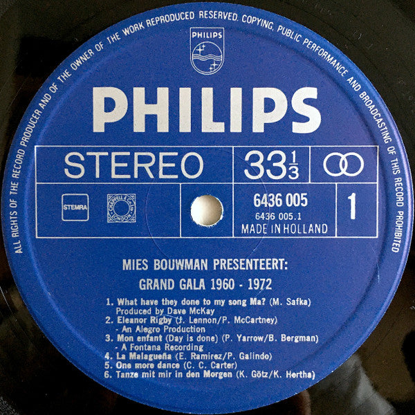 Various : Mies Bouwman Presenteert: Grand Gala 1960~1972 (LP, Album, Comp)