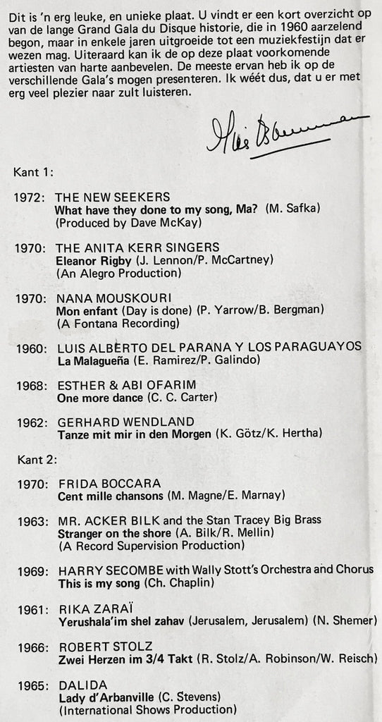 Various : Mies Bouwman Presenteert: Grand Gala 1960~1972 (LP, Album, Comp)