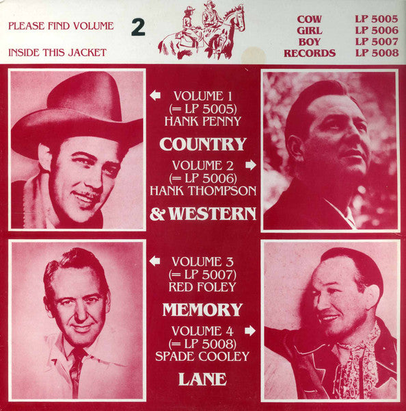 Hank Thompson : Country & Western Memory Lane Volume 2 (LP, Comp)