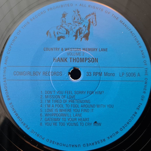 Hank Thompson : Country & Western Memory Lane Volume 2 (LP, Comp)
