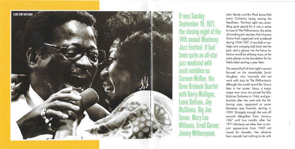 Sarah Vaughan : Live At The 1971 Monterey Jazz Festival (CD)