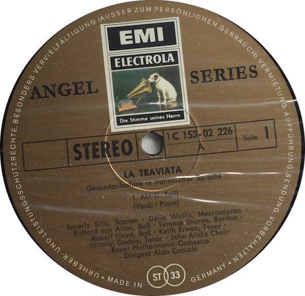 Giuseppe Verdi, Beverly Sills, Nicolai Gedda, Rolando Panerai, John Alldis Choir, Royal Philharmonic Orchestra Dirigent Aldo Ceccato : La Traviata (Box + 3xLP)