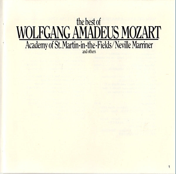 Wolfgang Amadeus Mozart, The Academy Of St. Martin-in-the-Fields / Sir Neville Marriner : The Best Of Wolfgang Amadeus Mozart (CD, Comp)