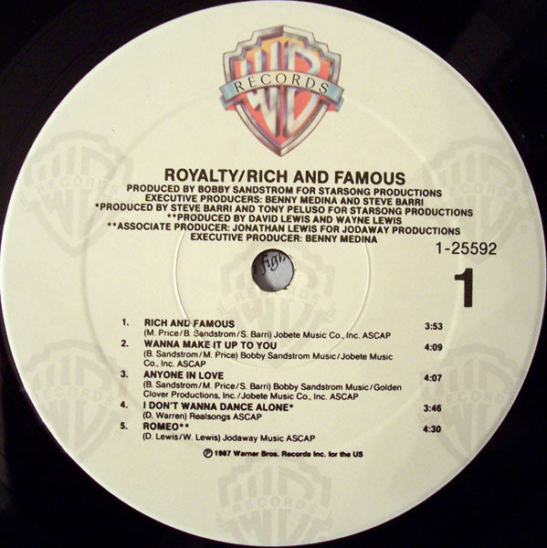 Royalty : Rich And Famous (LP, Album)