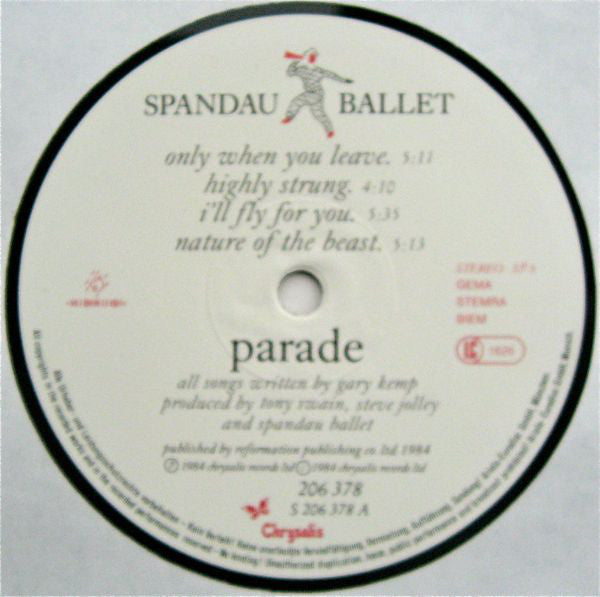 Spandau Ballet : Parade (LP, Album, Gat)