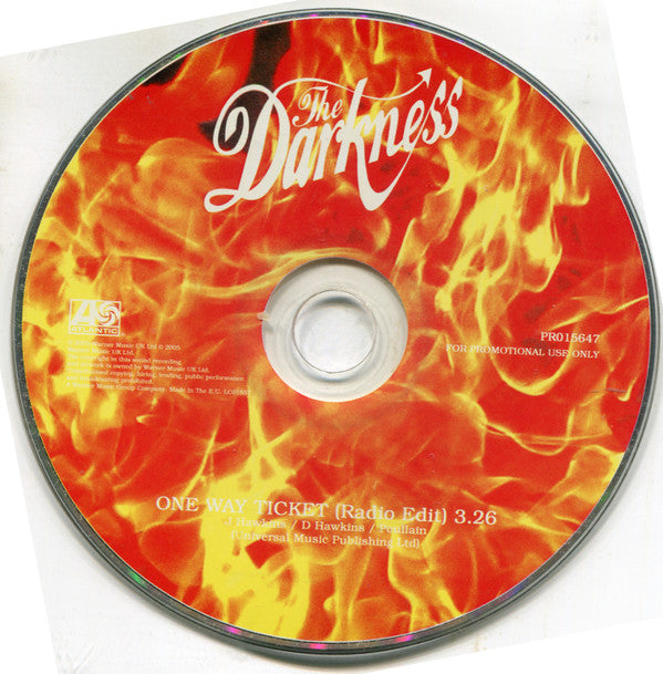 The Darkness : One Way Ticket (CD, Single, Promo)