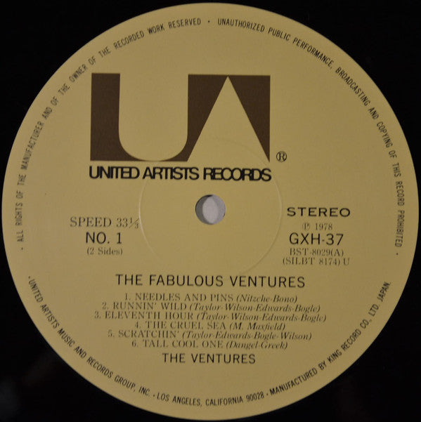 The Ventures : The Fabulous Ventures (LP, Album, RE)