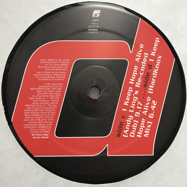 The Crystal Method : Keep Hope Alive (2x12", Promo)