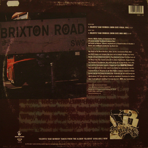 Pressure Drop Featuring Constantine Weir & Martin Fishley : Silently Bad Minded (Mixes By Roni Size) (12")