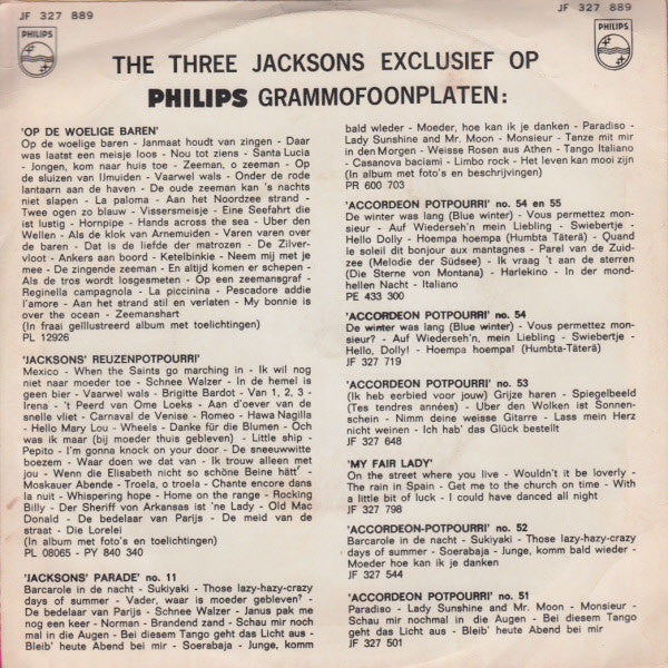 The 3 Jacksons : Accordeon Potpourri No. 56 (7", Single, Mono)