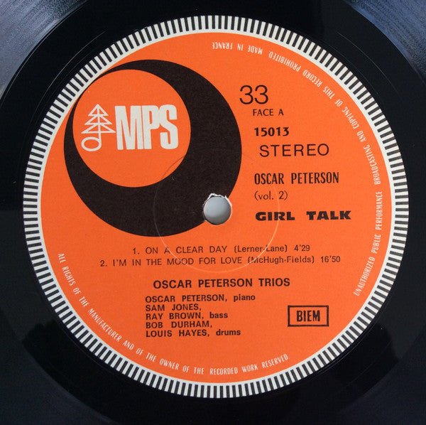 Oscar Peterson : Girl Talk (LP, Album, Comp, Gat)