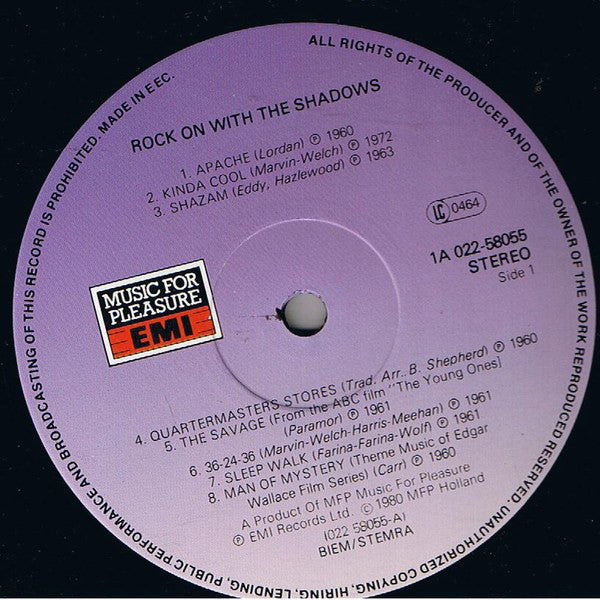 The Shadows : Rock On With The Shadows (LP, Comp, RE)
