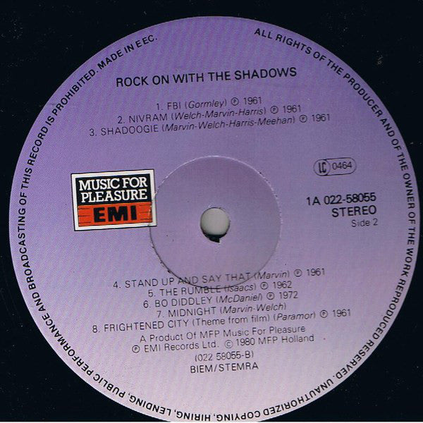 The Shadows : Rock On With The Shadows (LP, Comp, RE)