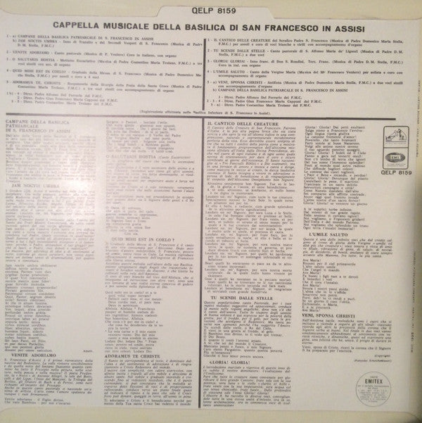 Cappella Musicale Della Basilica Di San Francesco In Assisi : Assisi Mistica (LP, Mono)