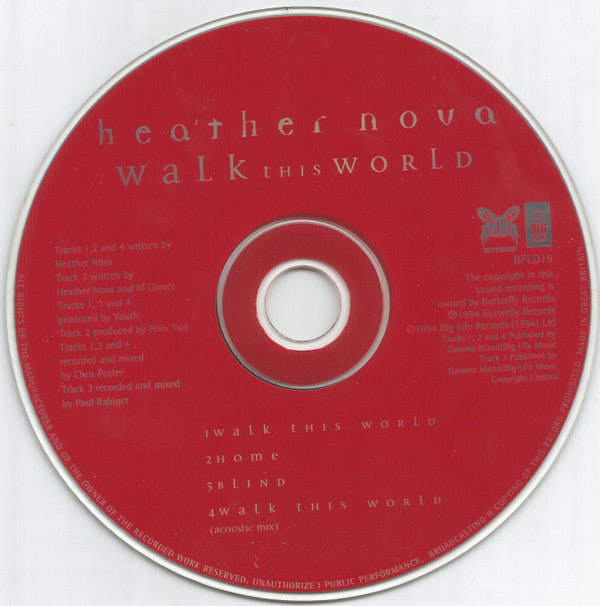 Heather Nova : Walk This World (CD, Single)