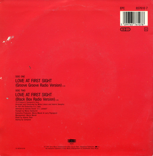 Ivana Spagna : Love At First Sight - Remix By Black Box (7", Single)