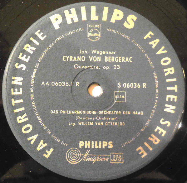 Residentie Orkest : Johan Wagenaar / Peter van Anrooy (10", Album, Min)