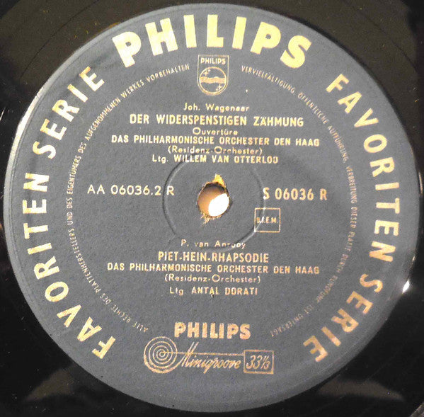 Residentie Orkest : Johan Wagenaar / Peter van Anrooy (10", Album, Min)