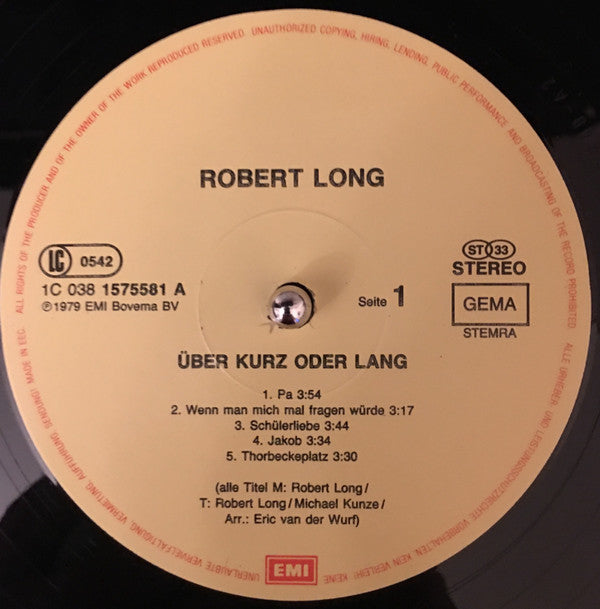 Robert Long : Über Kurz Oder Lang (LP, Album)