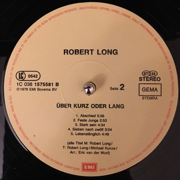 Robert Long : Über Kurz Oder Lang (LP, Album)