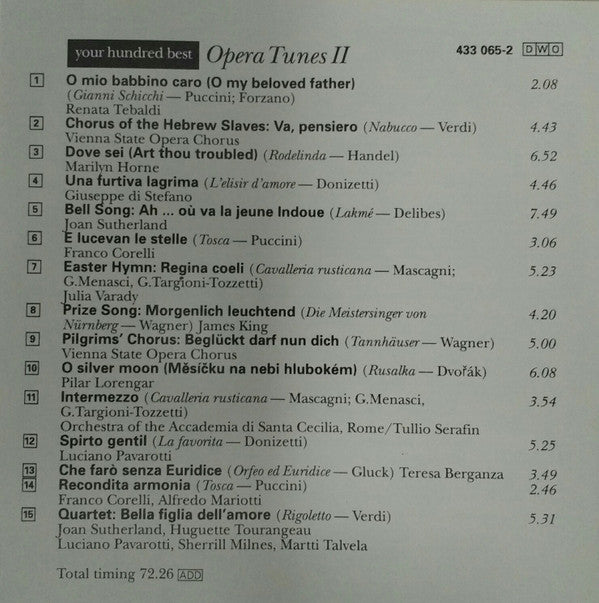 Various : Your Hundred Best Opera Tunes II (CD, Comp)