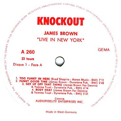 James Brown : Live In New York (2xLP)