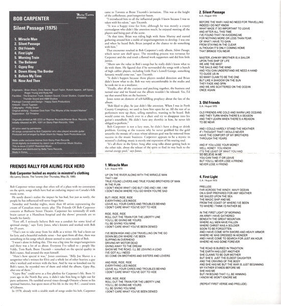 Bob Carpenter : Silent Passage  (CD, Album, RE, RM, Pap)