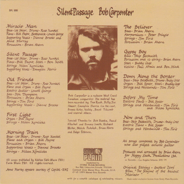 Bob Carpenter : Silent Passage  (CD, Album, RE, RM, Pap)