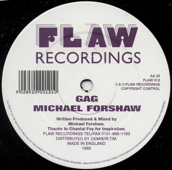 Michael Forshaw : Aswi / Gag (12")