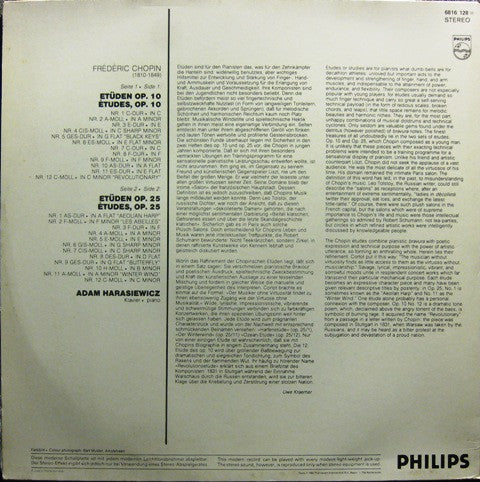 Frédéric Chopin, Adam Harasiewicz : 24 Etudes op. 10 & op. 25 (LP)