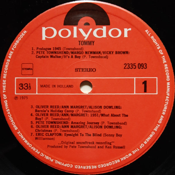 Various : Tommy (Original Soundtrack Recording) (2xLP, Album)