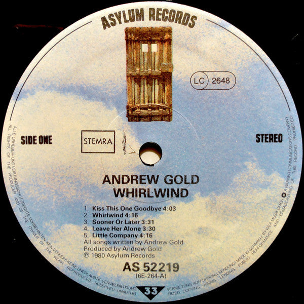 Andrew Gold : Whirlwind (LP, Album)