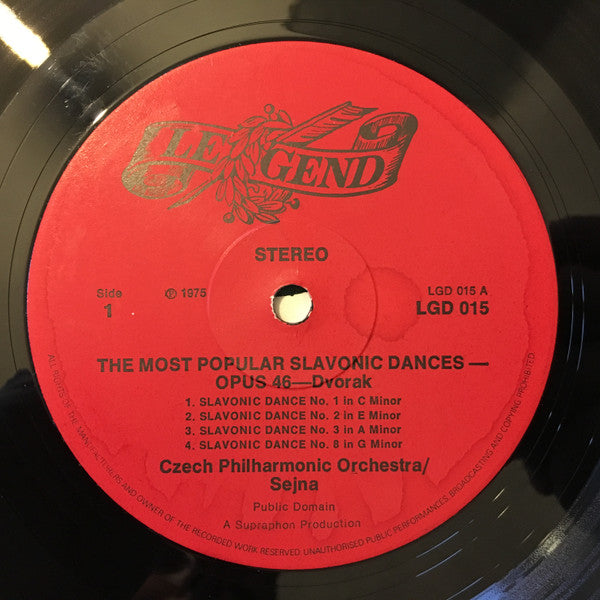 Antonín Dvořák, The Czech Philharmonic Orchestra , Conducted By  Karel Šejna : Most Popular Slavonic Dances (LP, Album)