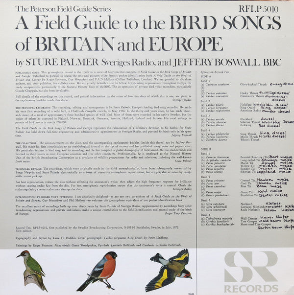 No Artist : The Peterson Field Guide To The Bird Songs Of Britain And Europe: Record 10 (LP)