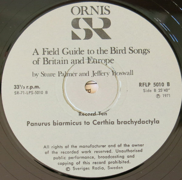 No Artist : The Peterson Field Guide To The Bird Songs Of Britain And Europe: Record 10 (LP)