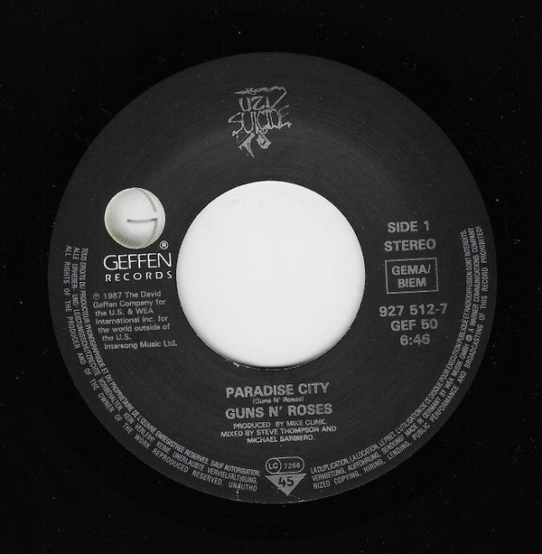 Guns N' Roses : Paradise City (7", Single)